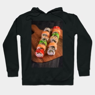 Variety of sushi freshly prepared Hoodie
